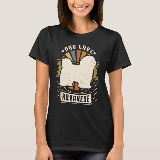 Havanese Vintage Classic Retro Dog T-Shirt (Front)