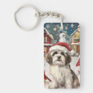Havanese Winter Wonderland Christmas Joy Key Ring