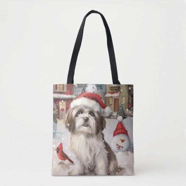Havanese Winter Wonderland Christmas Joy Tote Bag (Front)