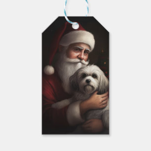 Havanese With Santa Claus Festive Christmas Gift Tags