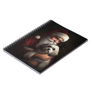 Havanese With Santa Claus Festive Christmas Notebook