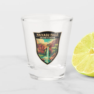 Havasu Falls Grand Canyon Travel Art Vintage Shot Glass