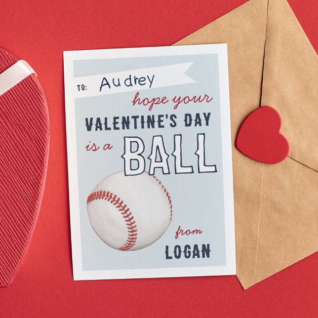 "Have a Ball" Baseball Valentine's Day Card (Creator Uploaded)