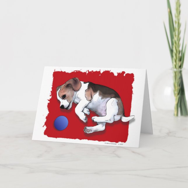 'Have a Ball' ~ Playful Puppy Card (Front)