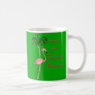 Have A Beachy Christmas Flamingo Coffee Mug