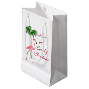 Have A Beachy Christmas Flamingo Small Gift Bag