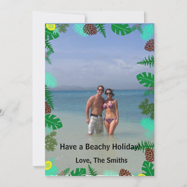 Have A Beachy Holiday! | Tropical Christmas Card (Front)