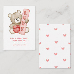 Have a Bear-Y Happy Valentine School Kids Card