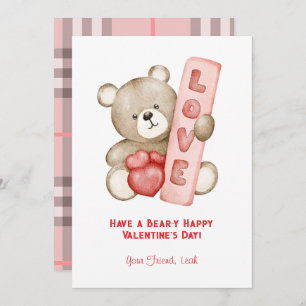 Have a Bear-Y Happy Valentine's Day Classroom Holiday Card