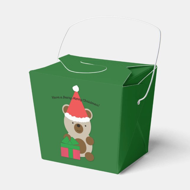 Have a Beary Merry Christmas Bear Favour Box (Front Side)