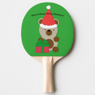 Have a Beary Merry Christmas Bear Ping Pong Paddle
