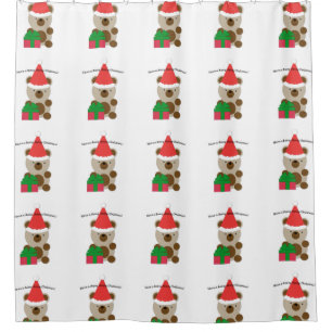 Have a Beary Merry Christmas Bear Shower Curtain