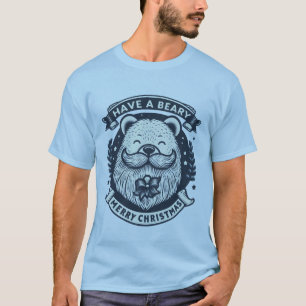 Have a Beary Merry Christmas! Bear with Beard T-Shirt