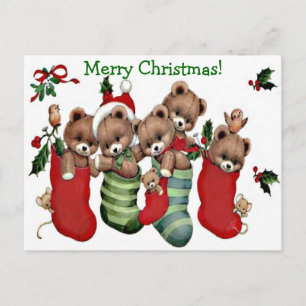 Have A Beary Merry Christmas!- Designer Postcard