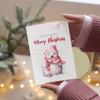 Have A Beary Merry Christmas Polar Bear Funny Pink
