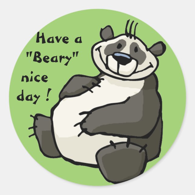Have a  beary nice day classic round sticker (Front)