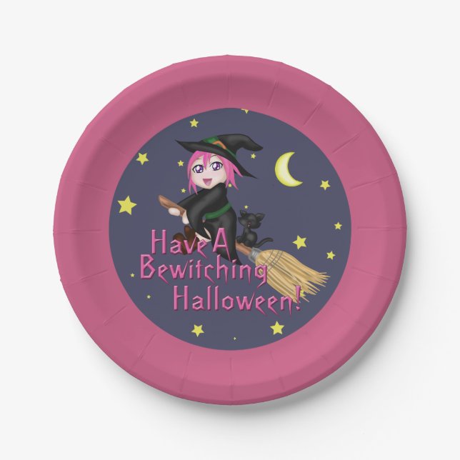 Have A Bewitching Halloween! Paper Plate (Front)