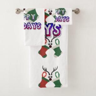 Have a Blessed Happy Holidays Bath Towel Set
