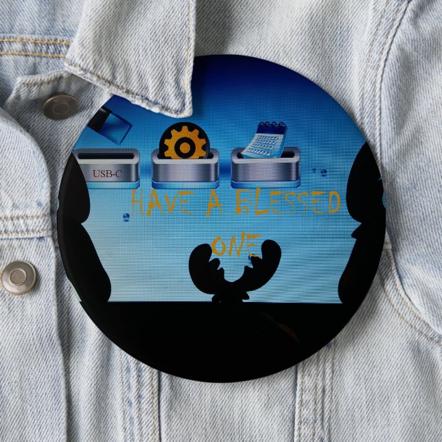 Have a Blessed Merry Christmas – A Festive Digital 6 Cm Round Badge (In Situ)