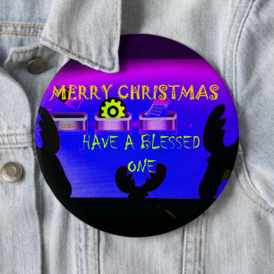Have a Blessed Merry Christmas – A Festive Digital 6 Cm Round Badge