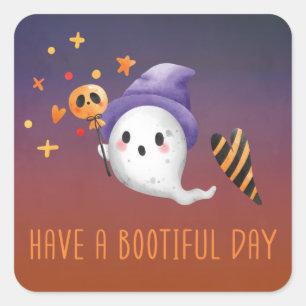Have a Bootiful Day Halloween Square Sticker