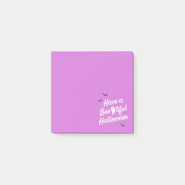Have a Bootiful Halloween Post It Notes / Purple (Front)