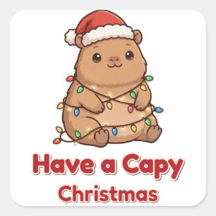 Have a Capy Christmas Capybara Lights Sticker