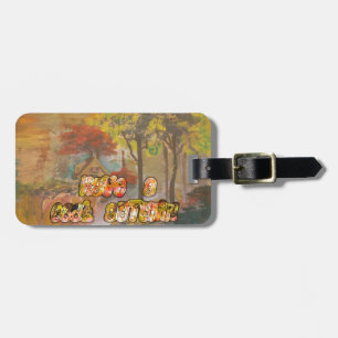 Have a Cool Autumn Season Vintage Art Print Luggage Tag