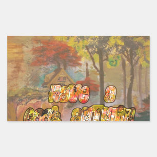 Have a Cool Autumn Season Vintage Art Print Rectangular Sticker