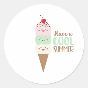 Have A Cool Summer Classic Round Sticker