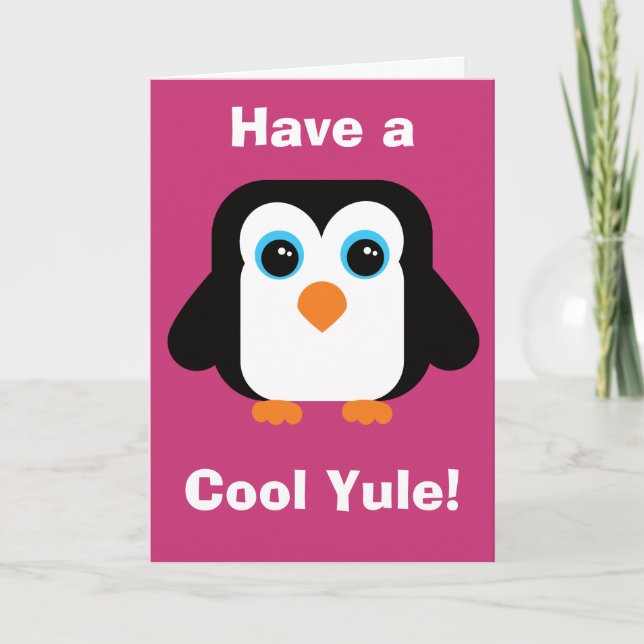 Have a Cool Yule Penguin Christmas Card (Front)
