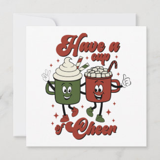 Have a Cup of Cheer Retro Christmas Cocoa &Coffee  Card