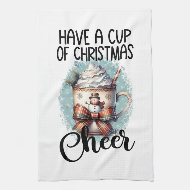 Have a cup of Christmas Cheer Tea Towel (Vertical)