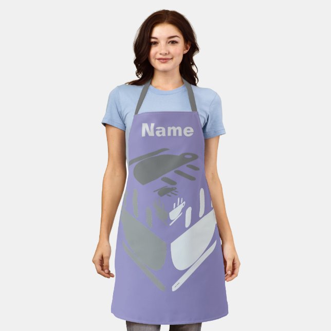 Have A Cup Of Java PERSONALIZE Pale Purple         Apron (Worn)