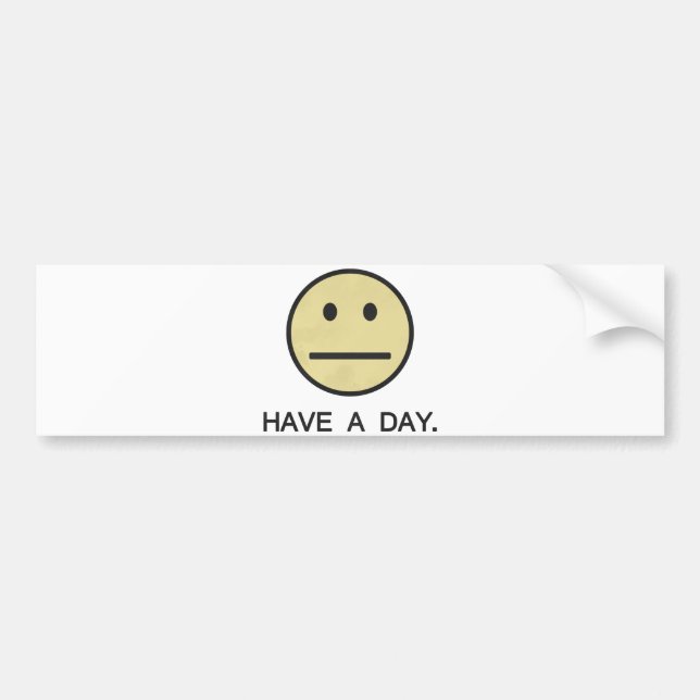 Have a Day Face Bumper Sticker (Front)