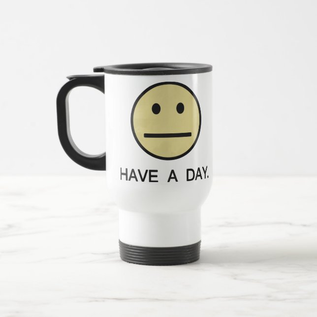 Have a Day Face Travel Mug (Left)