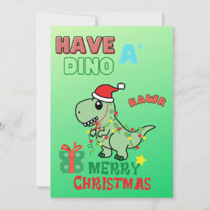Have A Dino Merry Christmas Kids Greeting Card