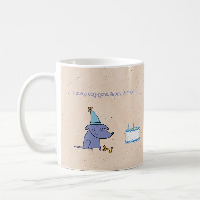 Have a Dog Gone Happy Birthday Personalised Coffee Mug (Left)