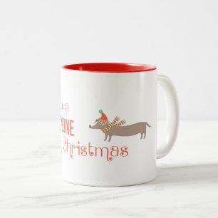 Have a Doggone Merry Christmas Two-Tone Coffee Mug