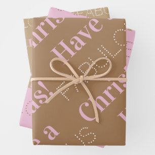 Have a fabulous Christmas   Brown Pink Beige Wrapping Paper Sheet