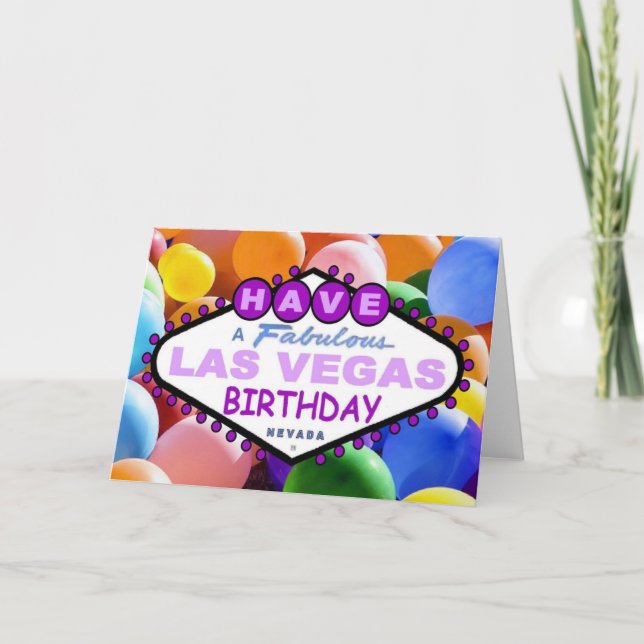 Have A Fabulous Las Vegas Birthday Balloons -Card Card (Front)