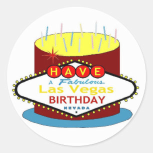 Have A Fabulous Las Vegas Birthday Cake Sticker