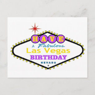 Have A Fabulous Las Vegas Birthday Postcard