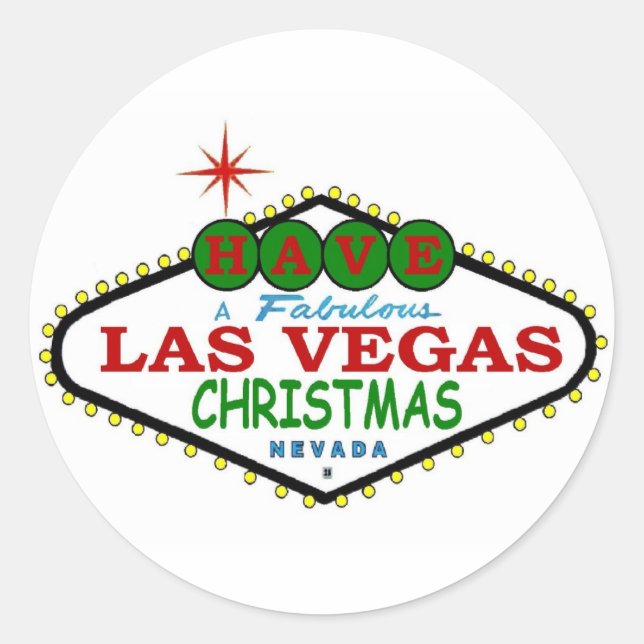 Have A Fabulous Las Vegas Merry Christmas Sticker (Front)
