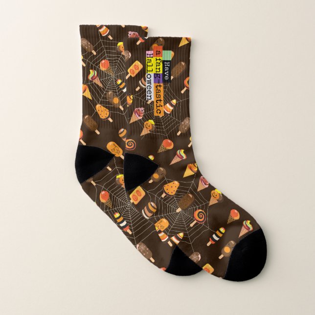 "Have a fang-tastic" Halloween Ice Cream Event Socks (Pair)