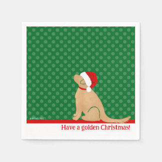 Have a Golden Christmas Green Napkins