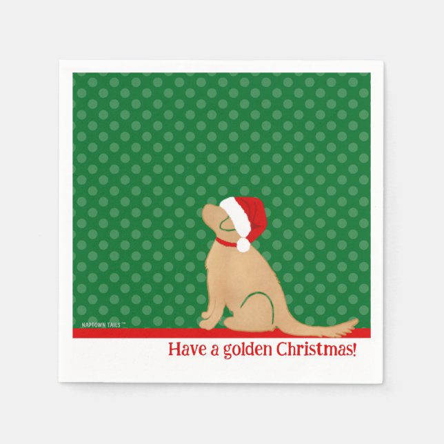 Have a Golden Christmas Green Napkins (Front)