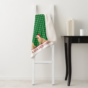 Have a Golden Christmas Green Sherpa Blanket