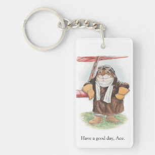 "Have a good day, Ace" Pilot Rabbit keychain