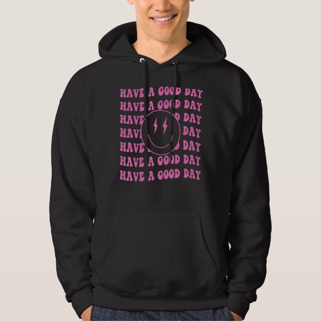 Have A Good Day Pink Smile Face Preppy Aesthetic T Hoodie (Front)